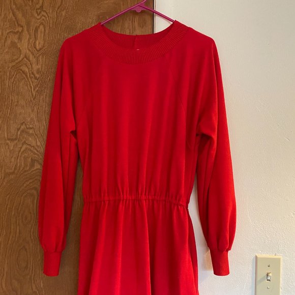 Vintage 80's red Ward's dress, size medium, good condition - Picture 2 of 9